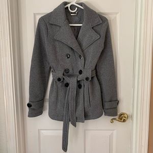 Grey mid length coat